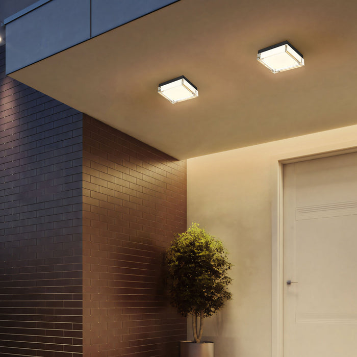 Alteck - AFM0020-3CCT-W-BK - LED Flush Mount - Box - Sand Black