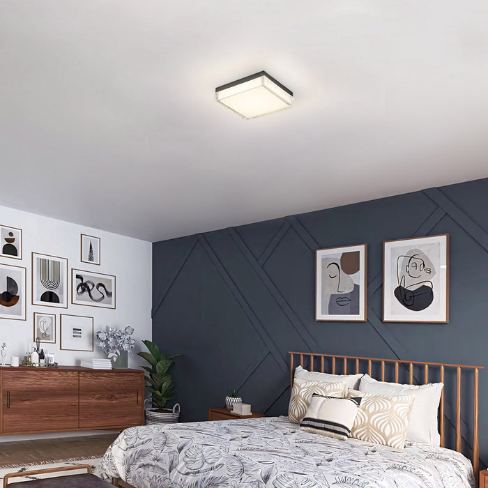 Alteck - AFM0021-3CCT-W-BK - LED Flush Mount - Box - Sand Black