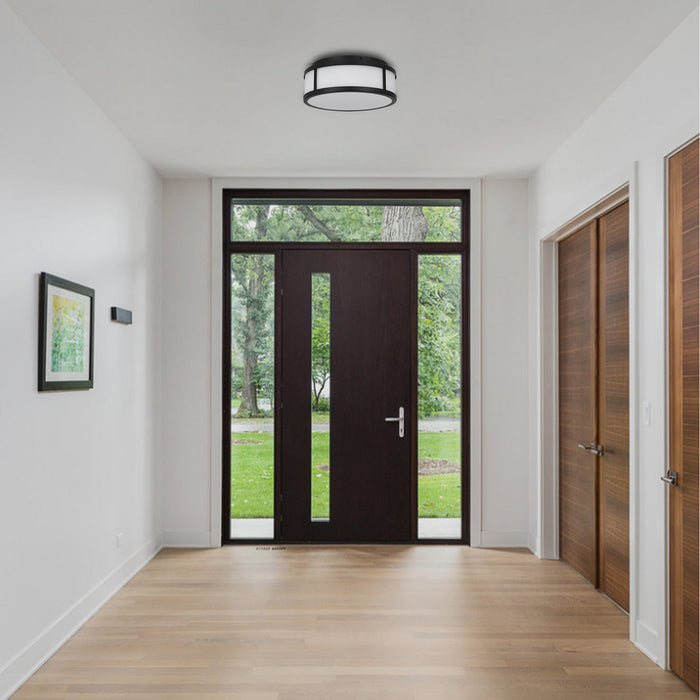 Alteck - AFM0022-3CCT-W-BK - LED Flush Mount - Panel Round - Sand Black