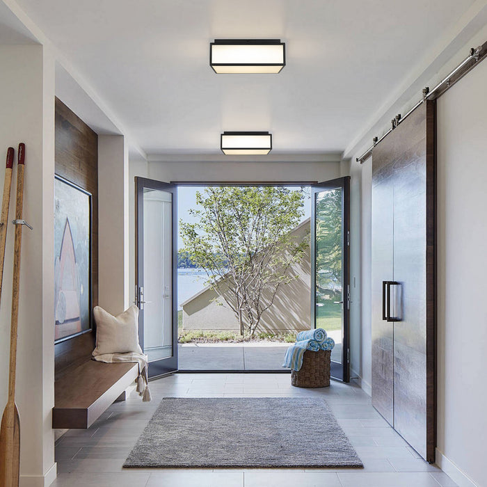 Alteck - AFM0025-3CCT-W-BK - LED Flush Mount - Panel Square - Sand Black