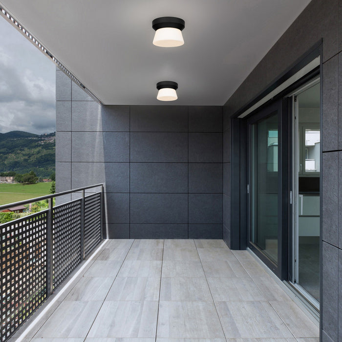 Alteck - AFM0147-3CCT-W-BK - LED Flush Mount - Skirt - Sand Black