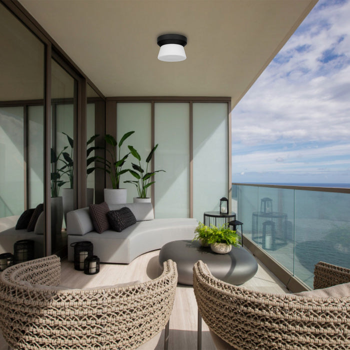 Alteck - AFM0147-3CCT-W-BK - LED Flush Mount - Skirt - Sand Black