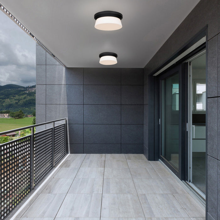 Alteck - AFM0148-3CCT-W-BK - LED Flush Mount - Skirt - Sand Black