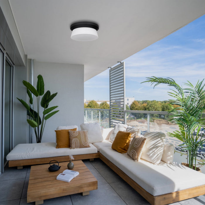 Alteck - AFM0148-3CCT-W-BK - LED Flush Mount - Skirt - Sand Black