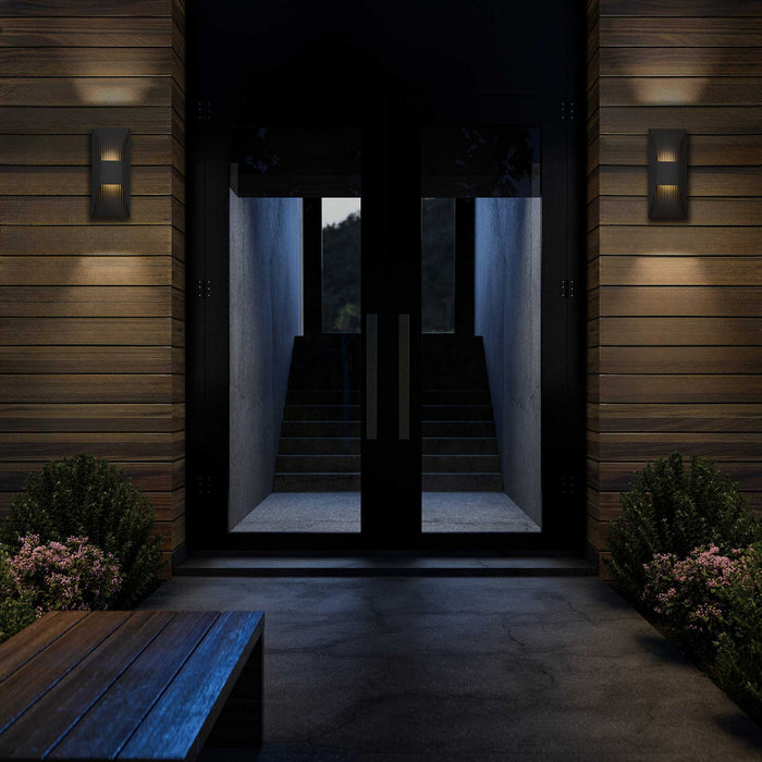 Alteck - AW0009-3CCT-W-BK - LED Wall Sconce - Ribbed - Sand Black