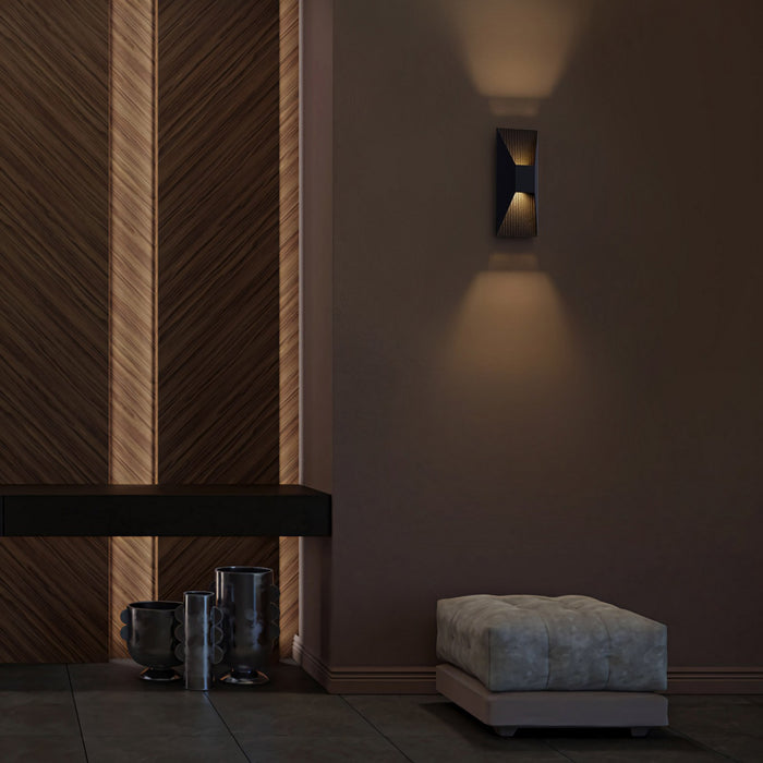 Alteck - AW0009-3CCT-W-BK - LED Wall Sconce - Ribbed - Sand Black