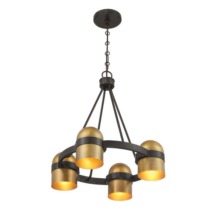 Savoy House - 1-1151-4-333 - Four Light Chandelier - Andover - Mediterranean Bronze and Riviera Brass