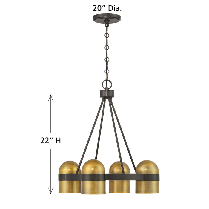 Savoy House - 1-1151-4-333 - Four Light Chandelier - Andover - Mediterranean Bronze and Riviera Brass