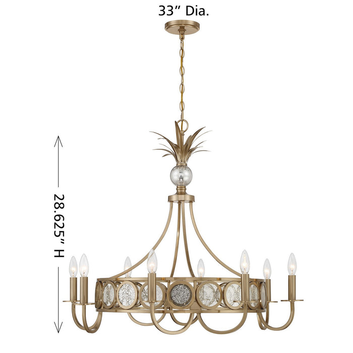 Savoy House - 1-1205-8-127 - Eight Light Chandelier - Hearst - Noble Brass