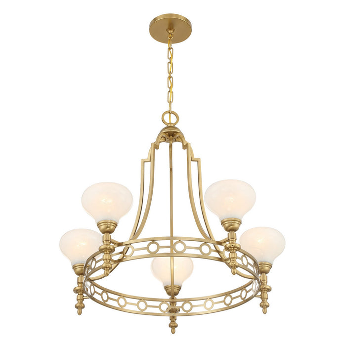 Savoy House - 1-1606-5-322 - Five Light Chandelier - Allston - Warm Brass