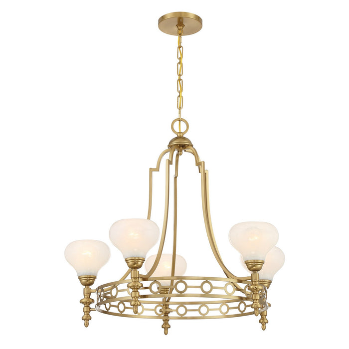 Savoy House - 1-1606-5-322 - Five Light Chandelier - Allston - Warm Brass