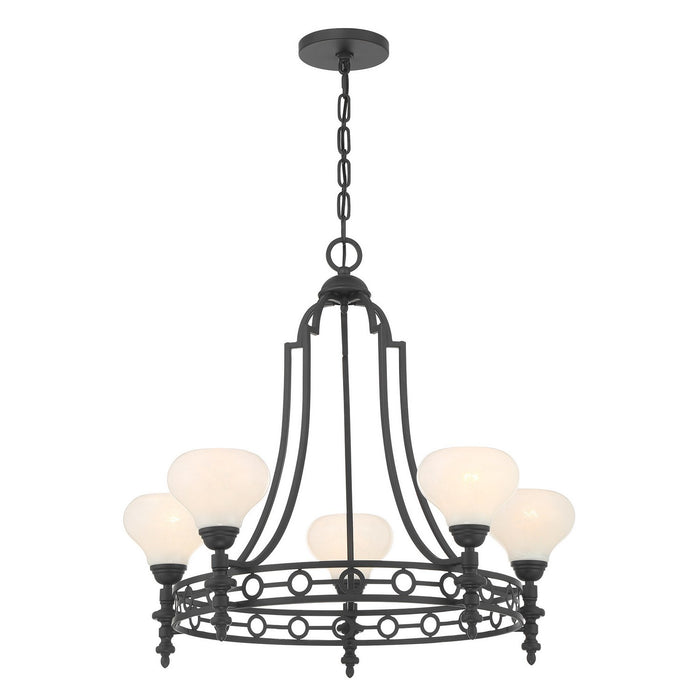 Savoy House - 1-1606-5-89 - Five Light Chandelier - Allston - Matte Black