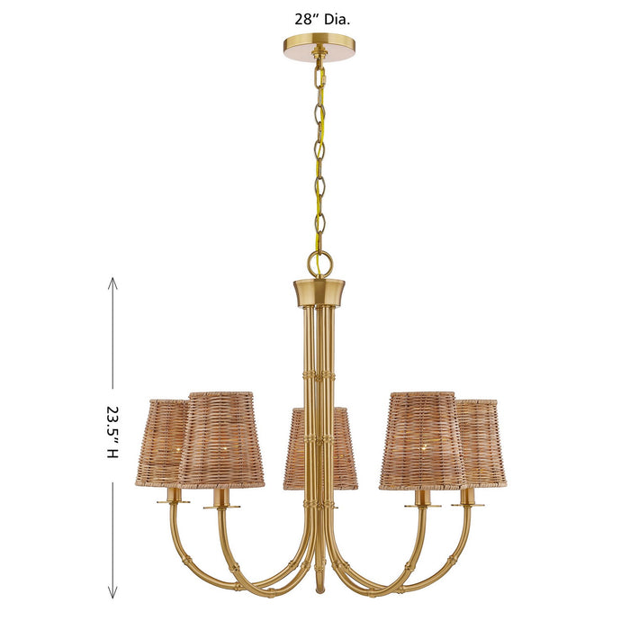 Savoy House - 1-3960-5-322 - Five Light Chandelier - Ashbury - Warm Brass