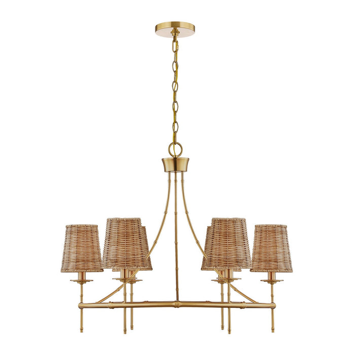 Savoy House - 1-3961-6-322 - Six Light Chandelier - Ashbury - Warm Brass