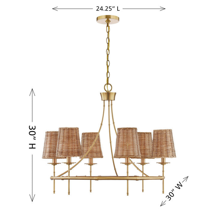 Savoy House - 1-3961-6-322 - Six Light Chandelier - Ashbury - Warm Brass