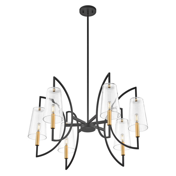 Savoy House - 1-7168-6-143 - Six Light Chandelier - Hanley - Matte Black and Warm Brass