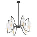 Savoy House - 1-7168-6-143 - Six Light Chandelier - Hanley - Matte Black and Warm Brass