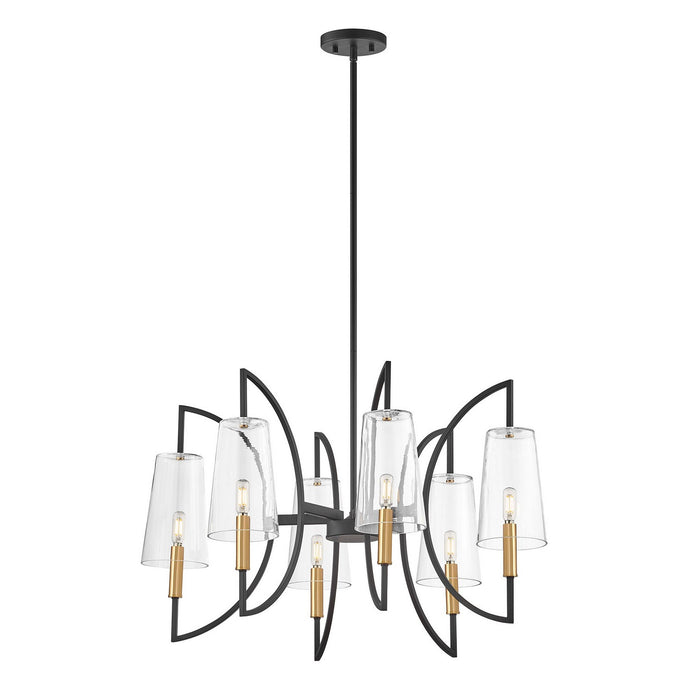 Savoy House - 1-7168-6-143 - Six Light Chandelier - Hanley - Matte Black and Warm Brass