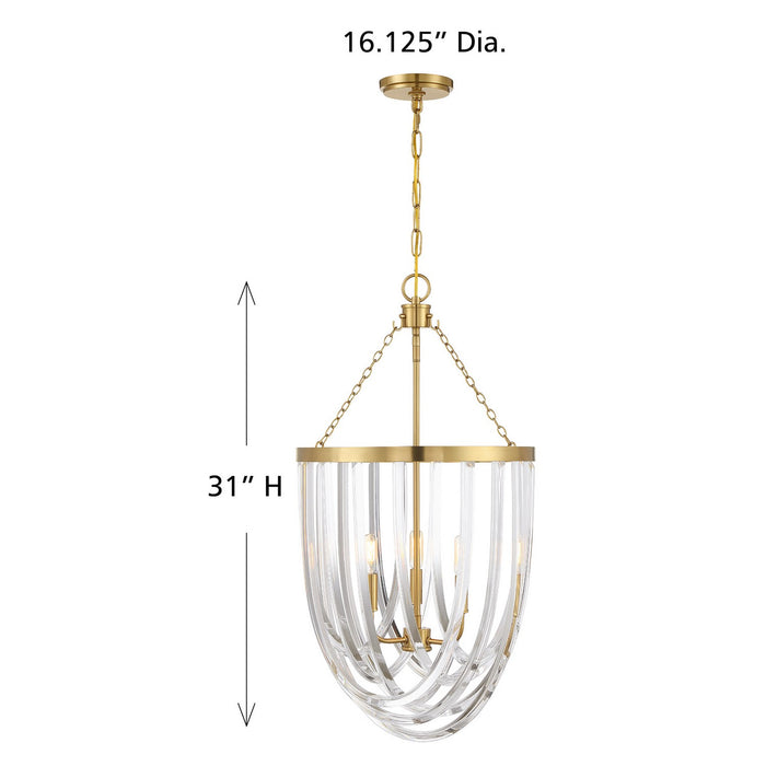 Savoy House - 3-2999-3-322 - Three Light Pendant - Jennings - Warm Brass