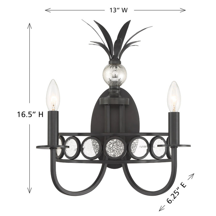 Savoy House - 9-1207-2-188 - Two Light Wall Sconce - Hearst - Black Tourmaline
