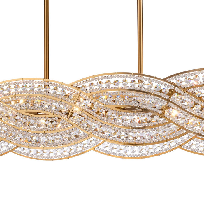 Arabela Lighting - 85234-8 - Eight Light Linear Chandelier - Anastasia - Lacquered Gold