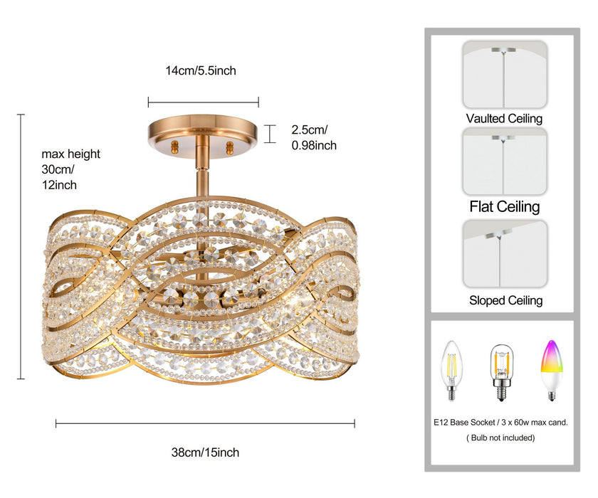 Arabela Lighting - 85235-4 - Four Light Semi Flush Mount - Anastasia - Lacquered Gold