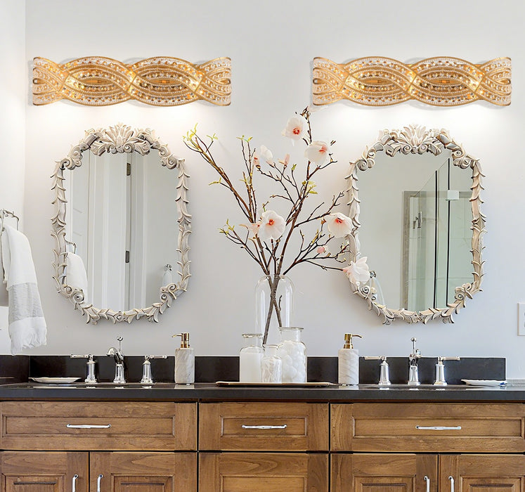 Arabela Lighting - 85236-3 - Three Light Vanity - Anastasia - Lacquered Gold