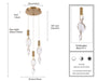 Arabela Lighting - 85212-3 - LED Pendant - Aurora - Natural Brass