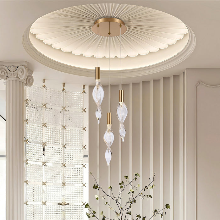 Arabela Lighting - 85212-3 - LED Pendant - Aurora - Natural Brass