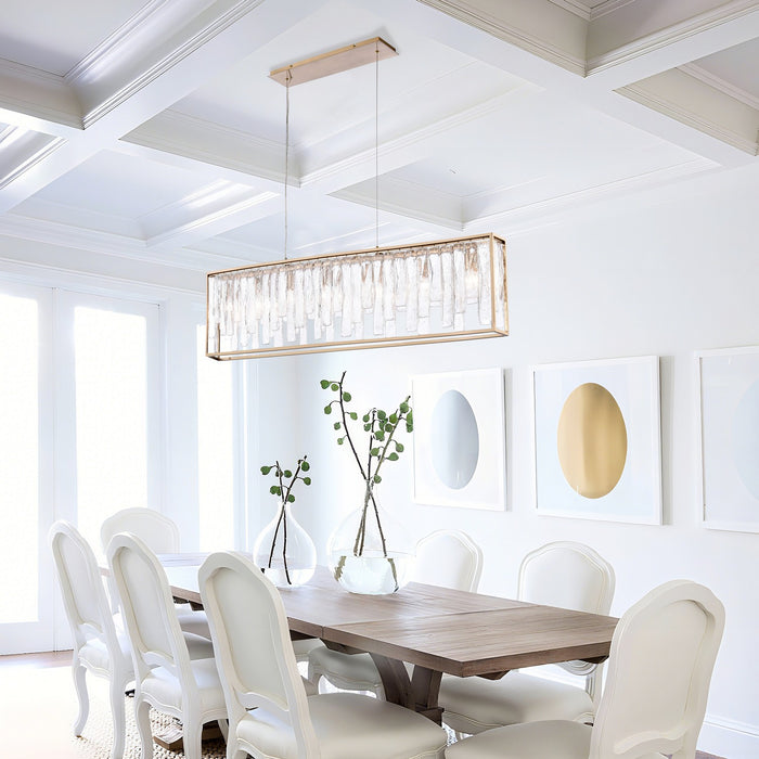 Arabela Lighting - 85172-7 - Seven Light Linear Chandelier - Boundaries - Lacquered Gold