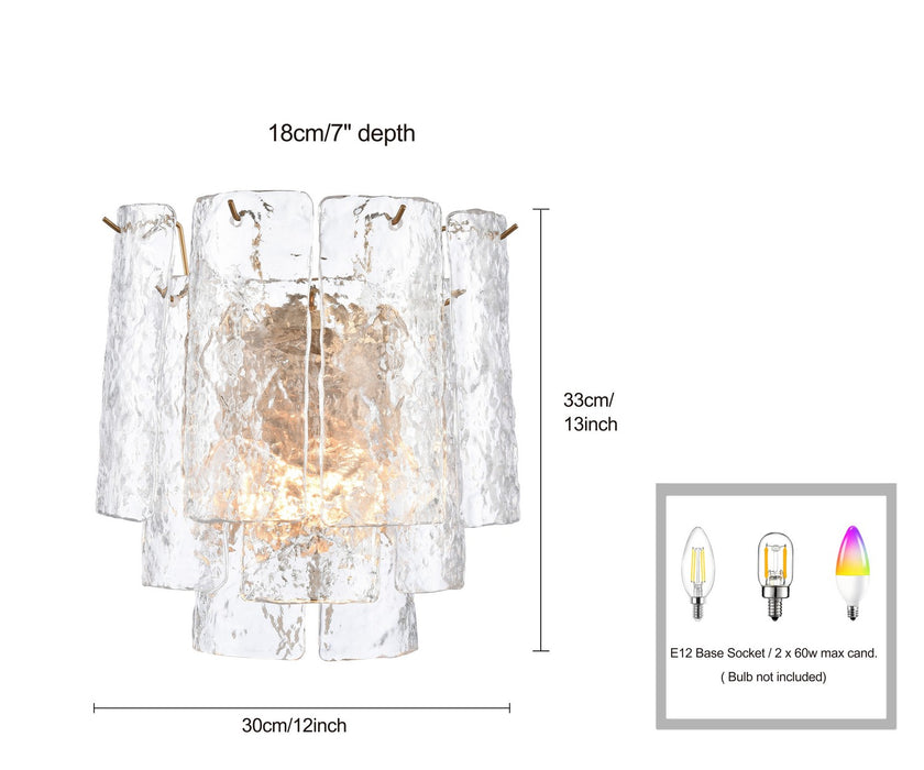 Arabela Lighting - 85164-2 - Two Light Wall Sconce - Fire and Ice - Lacquered Gold