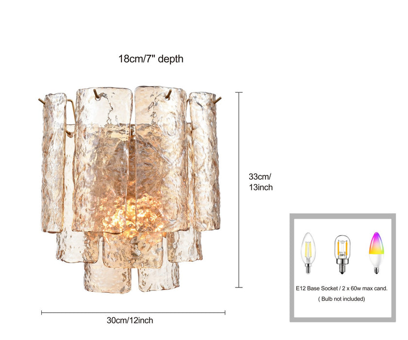 Arabela Lighting - 85264-2 - Two Light Wall Sconce - Fire and Ice - Lacquered Gold
