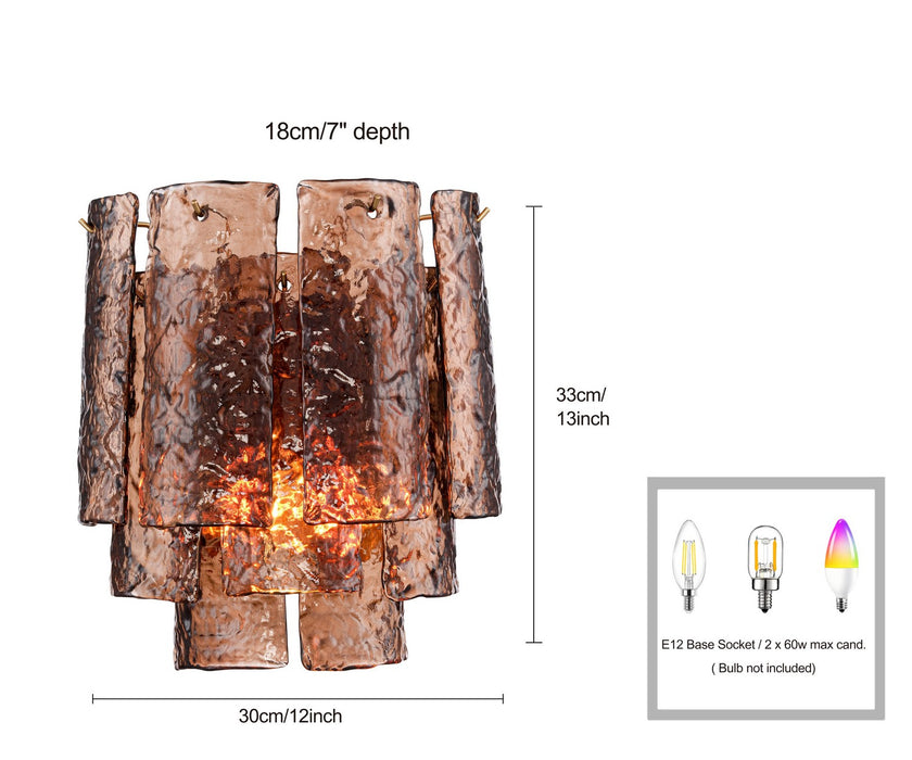 Arabela Lighting - 85364-2 - Two Light Wall Sconce - Fire and Ice - Lacquered Gold