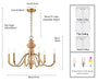 Arabela Lighting - 85141-6 - Six Light Chandelier - French Country - Natural Brass