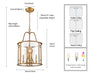Arabela Lighting - 85143-3 - Three Light Pendant - French Country - Natural Brass