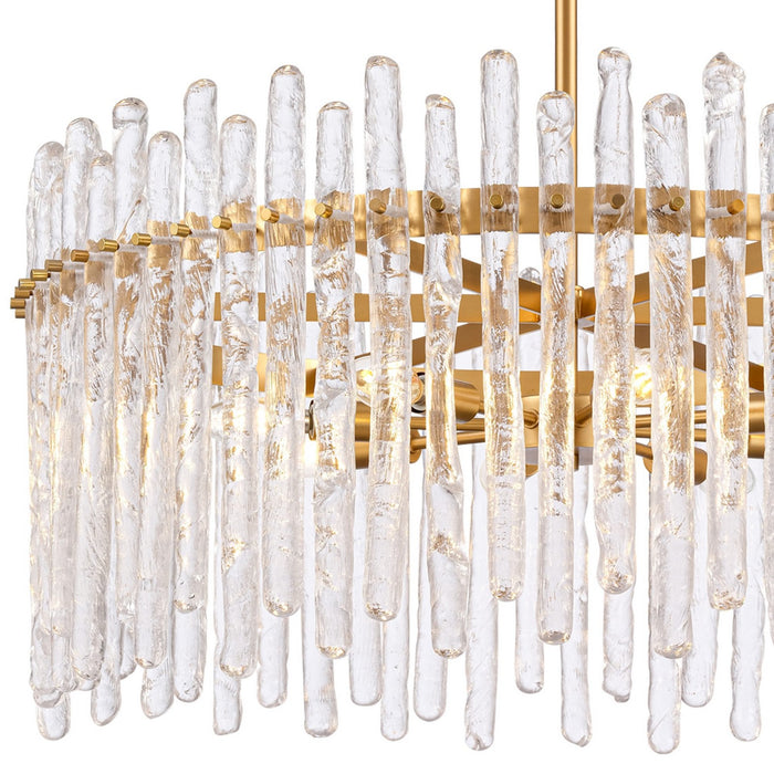 Arabela Lighting - 85101-8 - Eight Light Pendant - Icicles - Natural Brass
