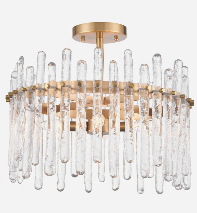 Arabela Lighting - 85103-4 - Four Light Pendant - Icicles - Natural Brass