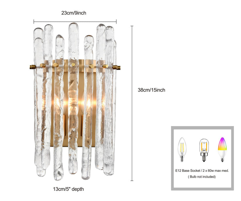 Arabela Lighting - 85105-2 - Two Light Wall Sconce - Icicles - Natural Brass