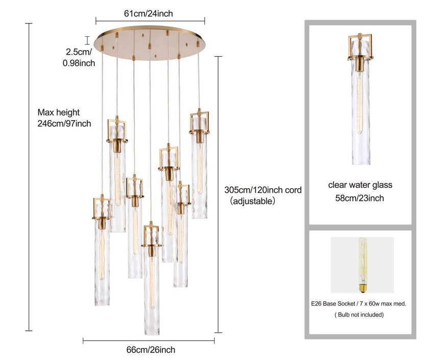 Arabela Lighting - 85244-7 - Seven Light Chandelier - Jayden - Lacquered Gold