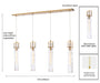 Arabela Lighting - 85245-4 - Four Light Linear Chandelier - Jayden - Lacquered Gold