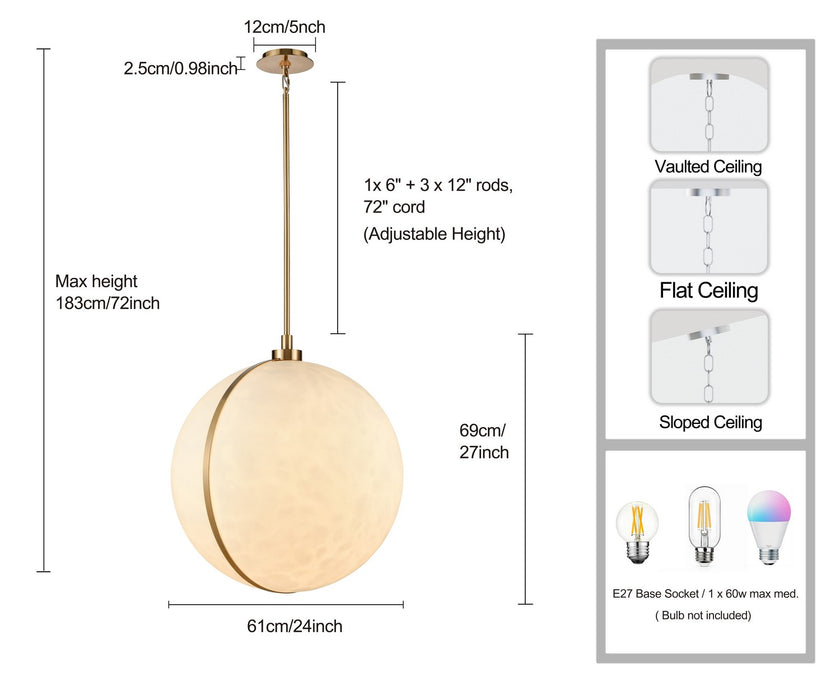 Arabela Lighting - 85223-1 - One Light Pendant - Lumis - Lacquered Gold