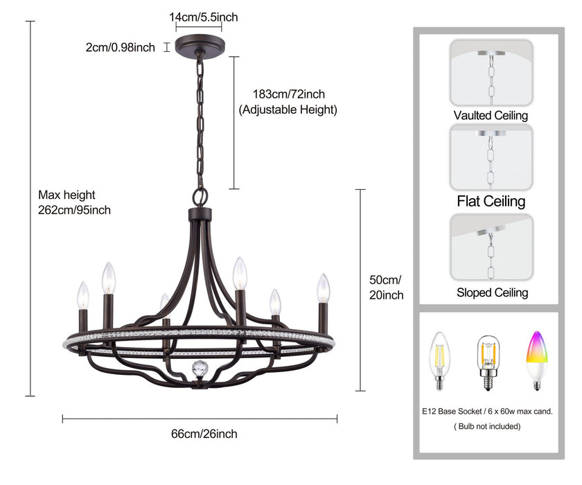 Arabela Lighting - 85151-6 - Six Light Chandelier - Tuscan - Dark Bronze