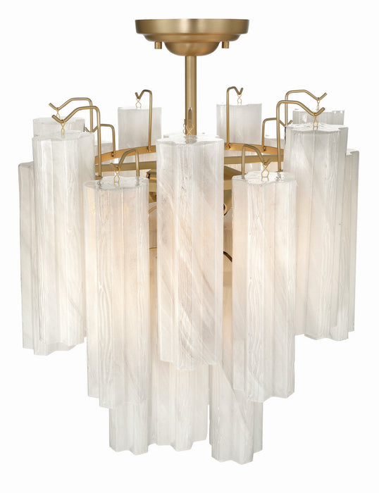 Artcraft - AC12103WH - Five Light Semi Flush Mount - Sophia - Brushed Brass