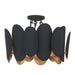 Minka-Lavery - 1417-897 - Seven Light Semi Flush Mount - Vailen - Dark Matte Black