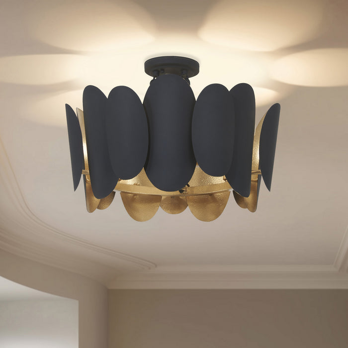 Minka-Lavery - 1417-897 - Seven Light Semi Flush Mount - Vailen - Dark Matte Black