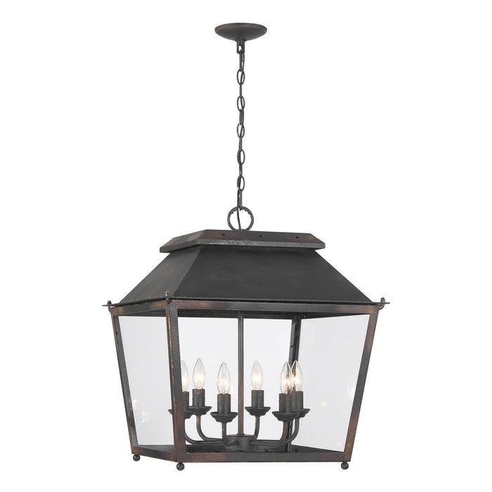 Golden - 0804-6P ABI - Six Light Pendant - Abingdon - Antique Black Iron