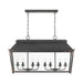 Golden - 0804-LP ABI - Eight Light Linear Pendant - Abingdon - Antique Black Iron