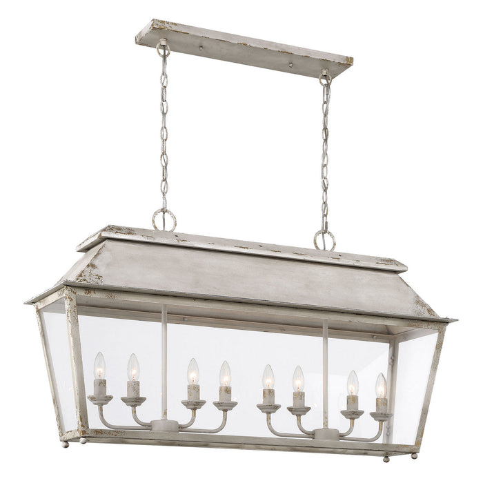 Golden - 0804-LP AI - Eight Light Linear Pendant - Abingdon - Antique Ivory