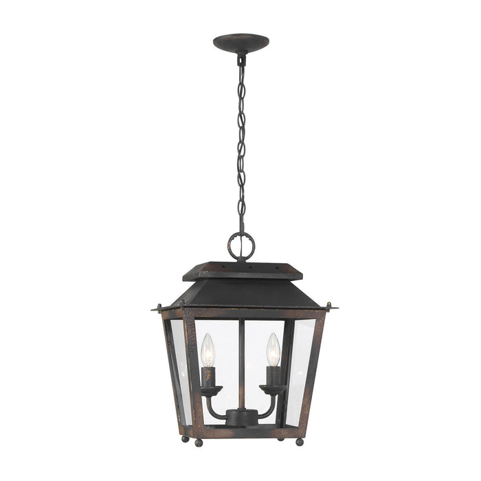 Golden - 0804-M2L ABI - Two Light Mini Pendant - Abingdon - Antique Black Iron