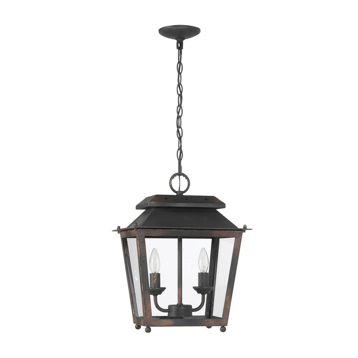Golden - 0804-M2L ABI - Two Light Mini Pendant - Abingdon - Antique Black Iron